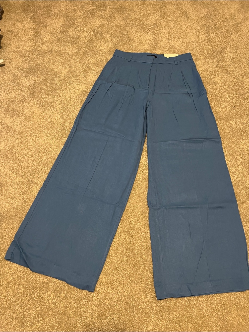 Ann Taylor Wide-Leg Women's Pants in Slate Blue - Lightweight Comfort